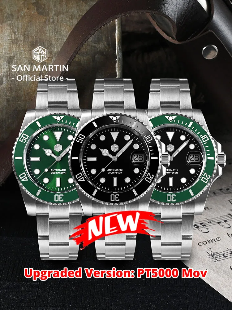 San Martin New 40mm Water Ghost Diver Watch Men Luxury Business NH35 Automatic Mechanical Watch Sapphire Waterproof 200m SN0017