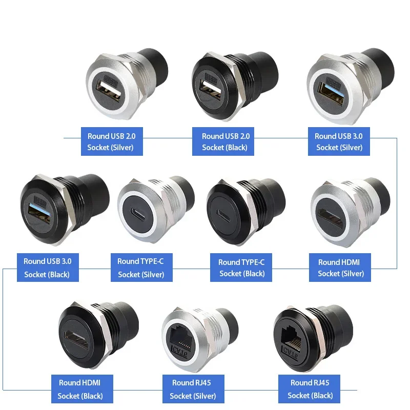 USB 2.0 USB 3.0 RJ45 TYPE-C موصل أنثى إلى أنثى شفة المقبس وحدة 6U اتصالات مطلية بالذهب نقل مستقر