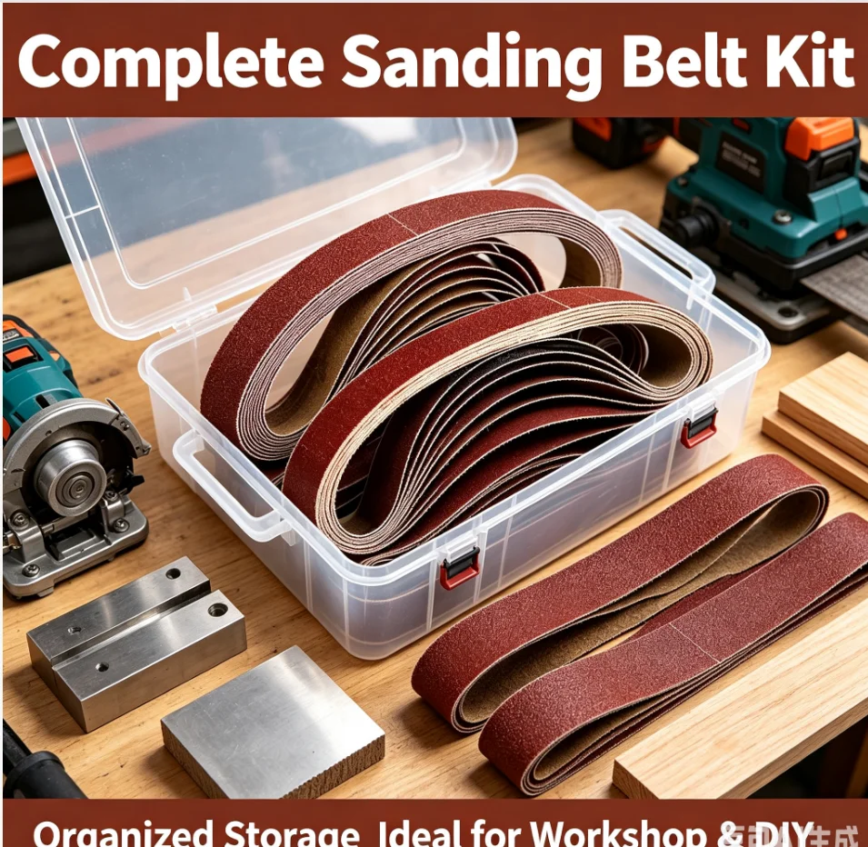 20X520mm Sanding Belt Sander Accessories Abrasive for Metal Wood Furniture Grinding  Suitable for Pneumatic Sander 10pcs/Set