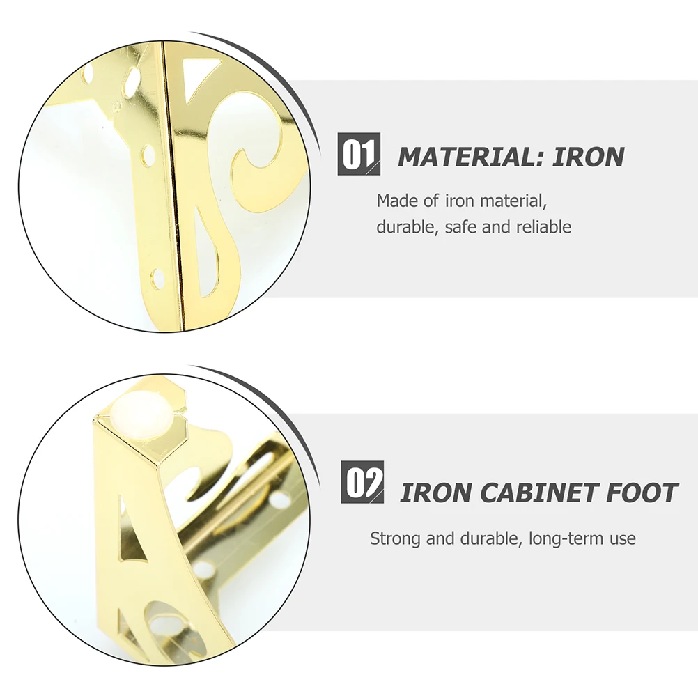 

4pcs Metal Furniture Legs 12 5CM Golden High Grade Iron Table Sofa Feet Hollow Out Durable Triangular Cone Shape Cabinet