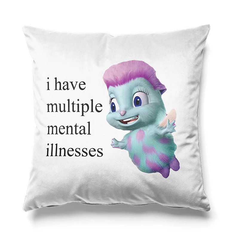 Aertemisi 18'' x 18'' Bibble I Have Multiple Mental Illnesses Square Throw Pillow Cushion Covers Cases Pillowcases 45cm x 45cm