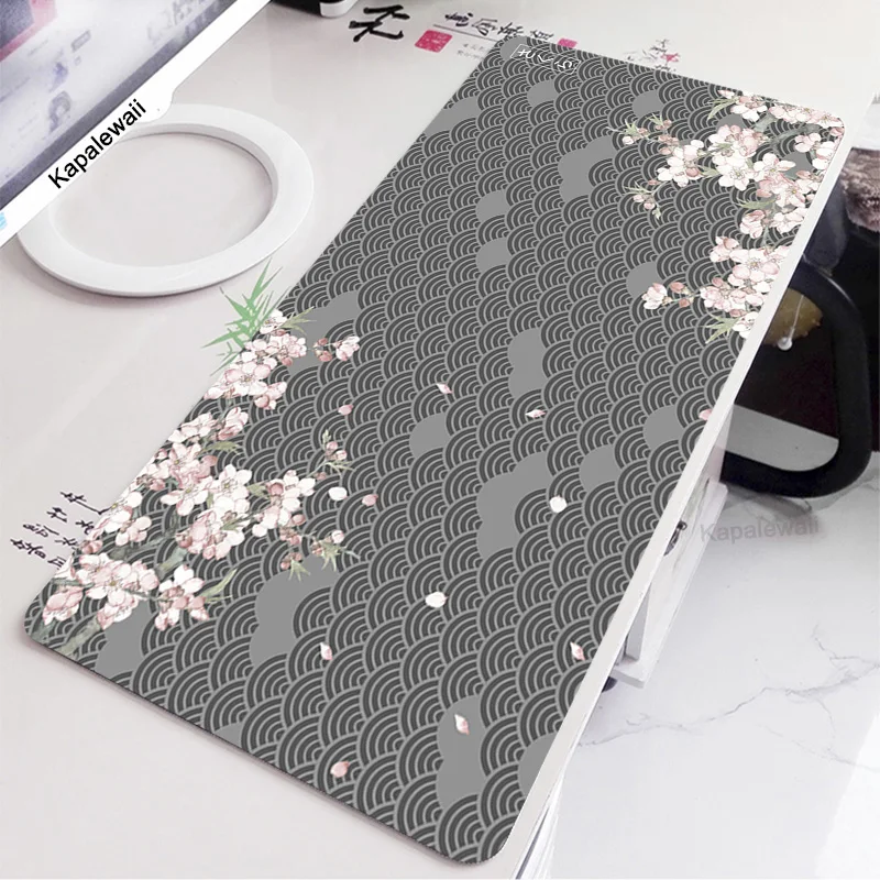 Flower Mouse Pads Green Leafs Table Mats Computer Mousepad Company Big Desk Pad 100x55cm Large Gamer Mousepads Gaming Mouse Mat