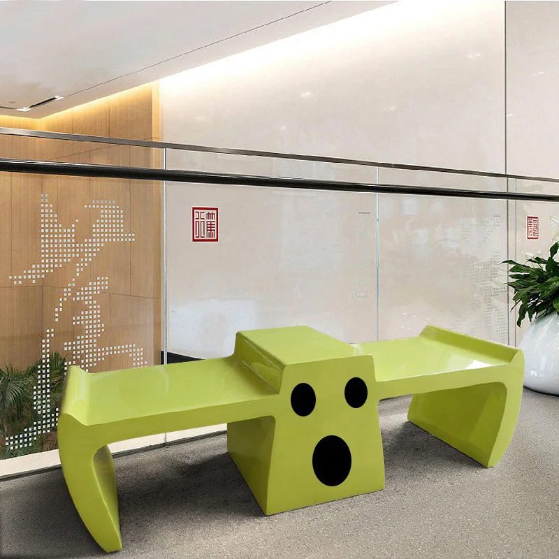 Creative fiberglass leisure seat, flower pot combination