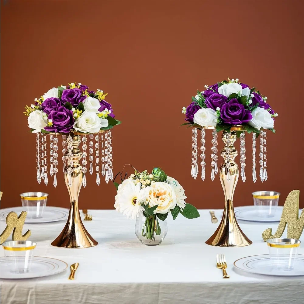 

2 Pcs Versatile Metal Flower Arrangement Stand, 13.8in/35cm Height Elegant Wedding Centerpieces Flower Vase, for Wedding