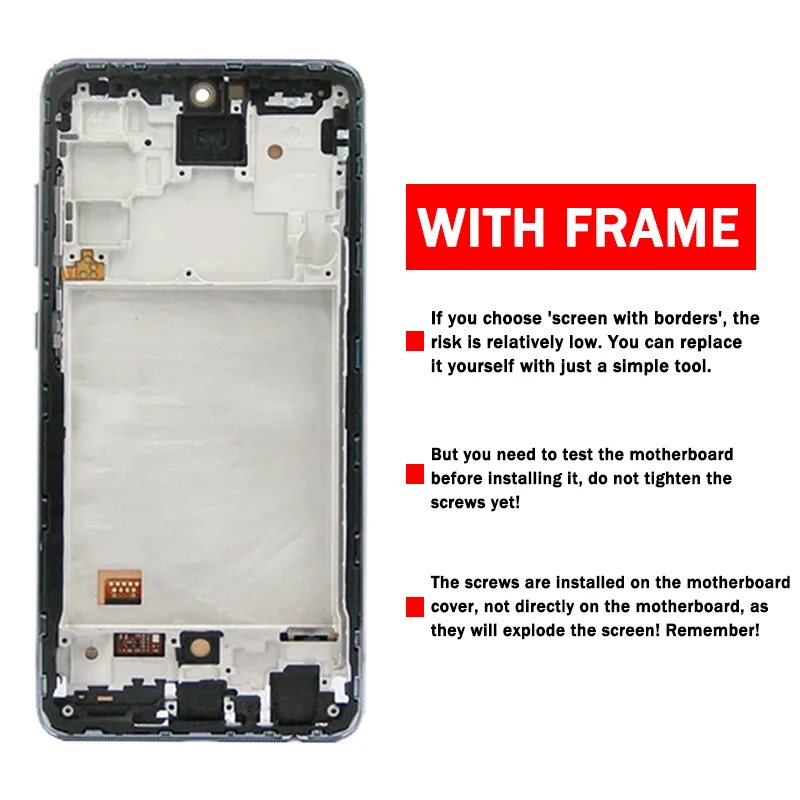 AMOLED A72 Screen For Samsung A72 4G A725F Display Touch Screen With Fingerprint Digitizer Assembly A725 Display