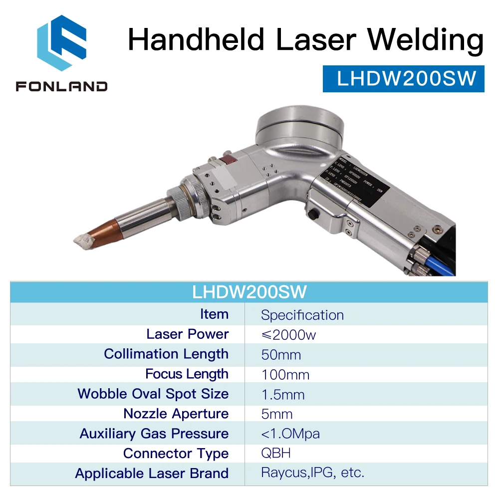 FONLAND 1064nm Ospri Hand-held Laser Welding Head LHDW200SW 0-2kW with QBH Connector Single Axis Swin for Fiber Laser Machine