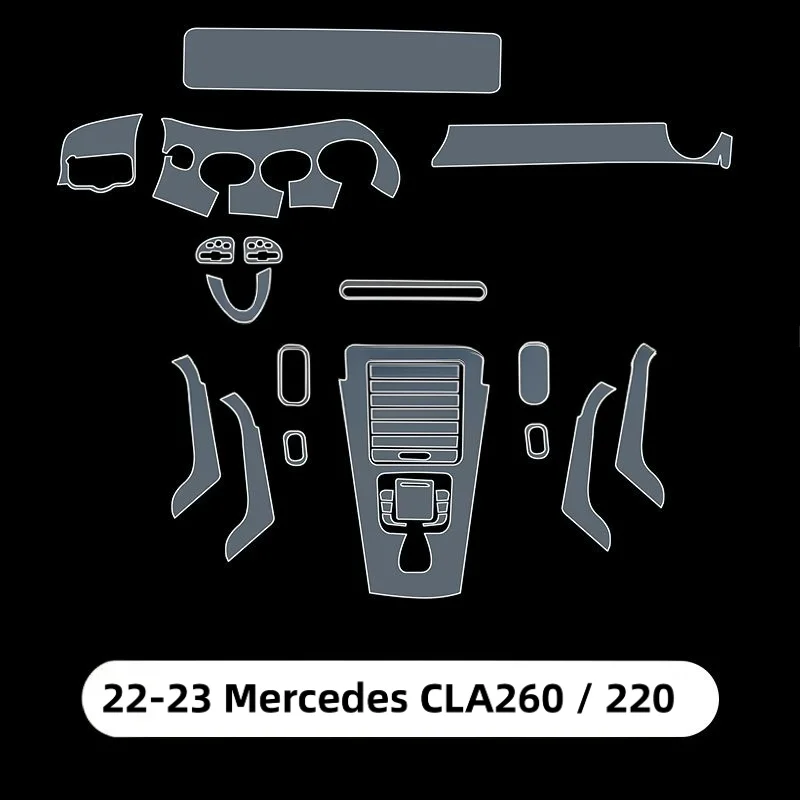 For 22-23 Mercedes CLA260 / 220 Car Interior Film Dashboard Navigation Screen Transparent Protection Film Car Modification