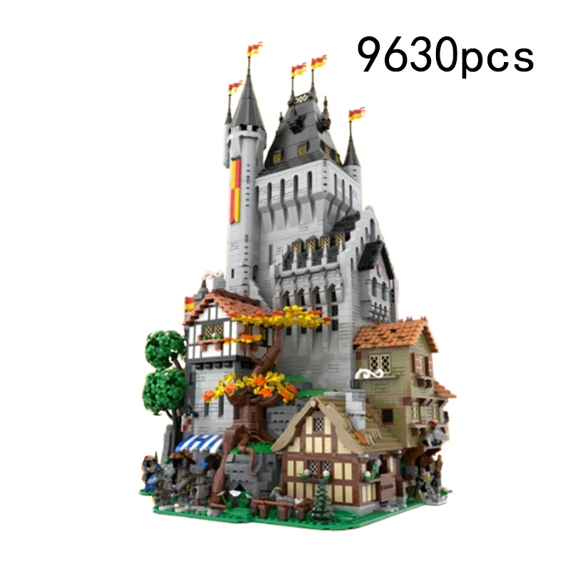 Spot Small Particle MOC-189082 Medieval Street View Architecture Creative Puzzle Toy Gift Ornament Model Building Blocks