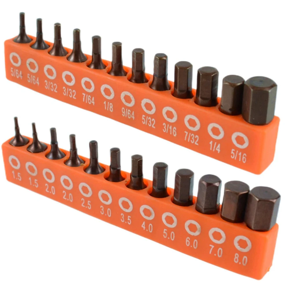 

12/24pcs Hex Screwdriver Bit Set Alloy Steel Magnetic Set 25mm 1/4in Hex Shank Driver Bit For DIY Home Projects Or Work Sites