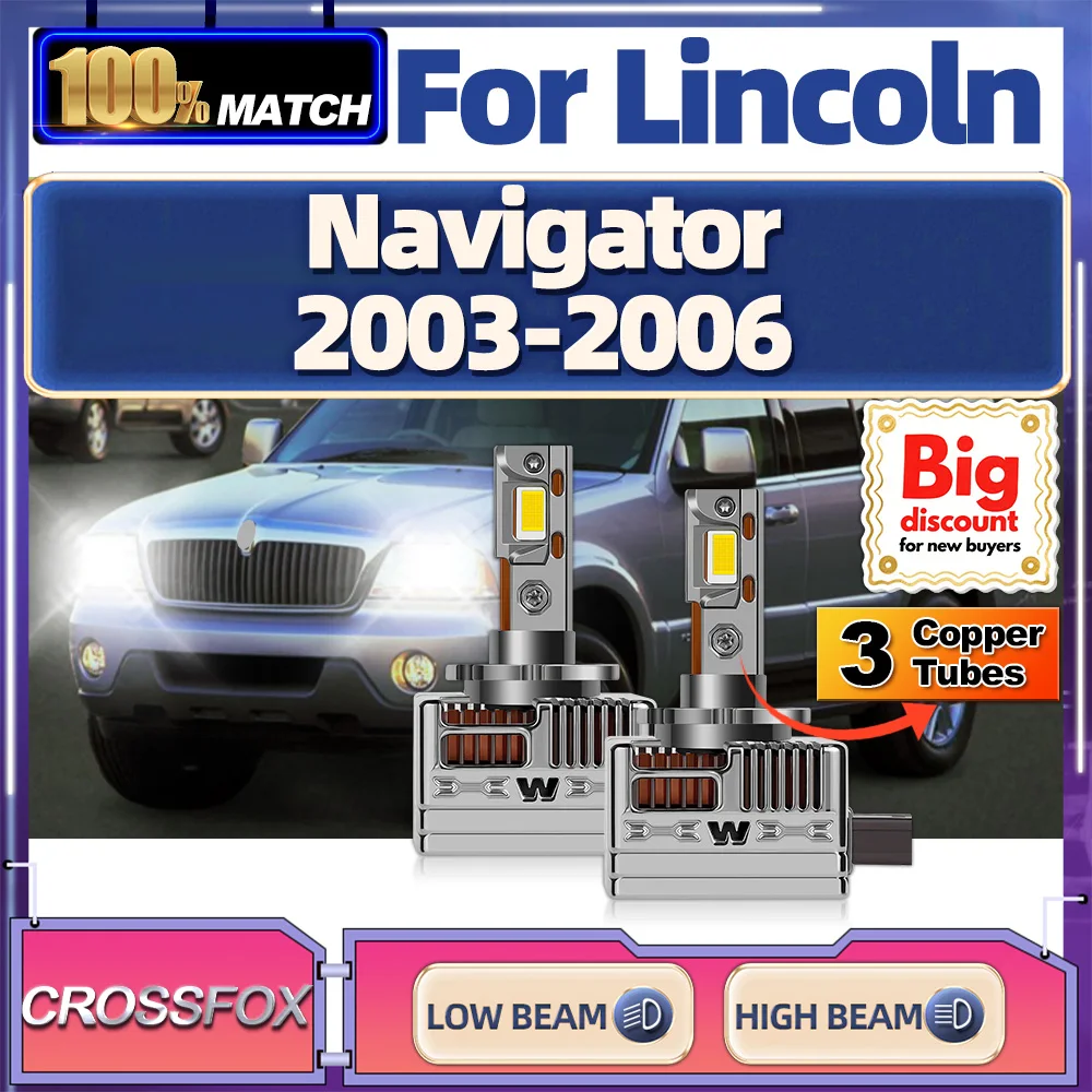 

CROSSFOX【 For Lincoln Navigator 2003-2006】Canbus LED Xenon HID Headlight Bulbs Super Bright Headlamp Ampoules Easy To Install