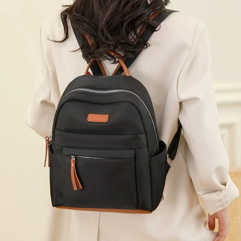 Fashion Backpack Women Luxury Multi Pocket School Bag Shoulder Knapsack Nylon Waterproof Small Travel Bagpack