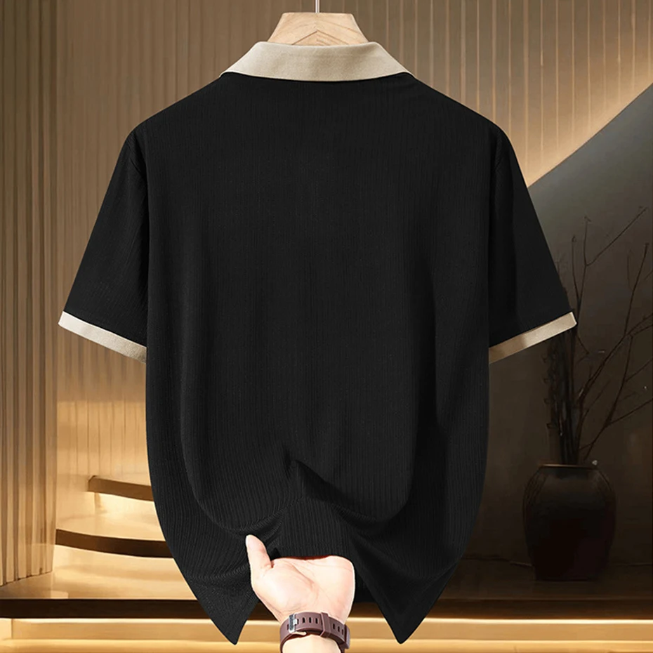 13XL 10XL Plus Size Polo Shirts Men Summer Short Sleeve Polo Shirts Male Contrast Color Polo Shirts Big Size 13XL