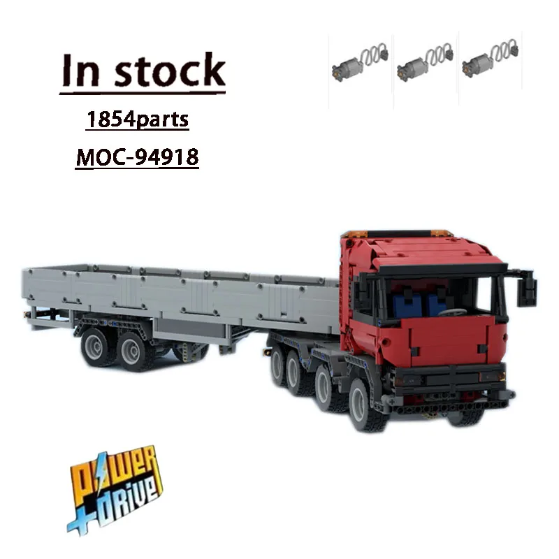 MOC-94918 Cargo Transport 8х4х4 (D12) with Trailer Building Block Model • 1854 Parts Boy Birthday Building Blocks Toy Gift