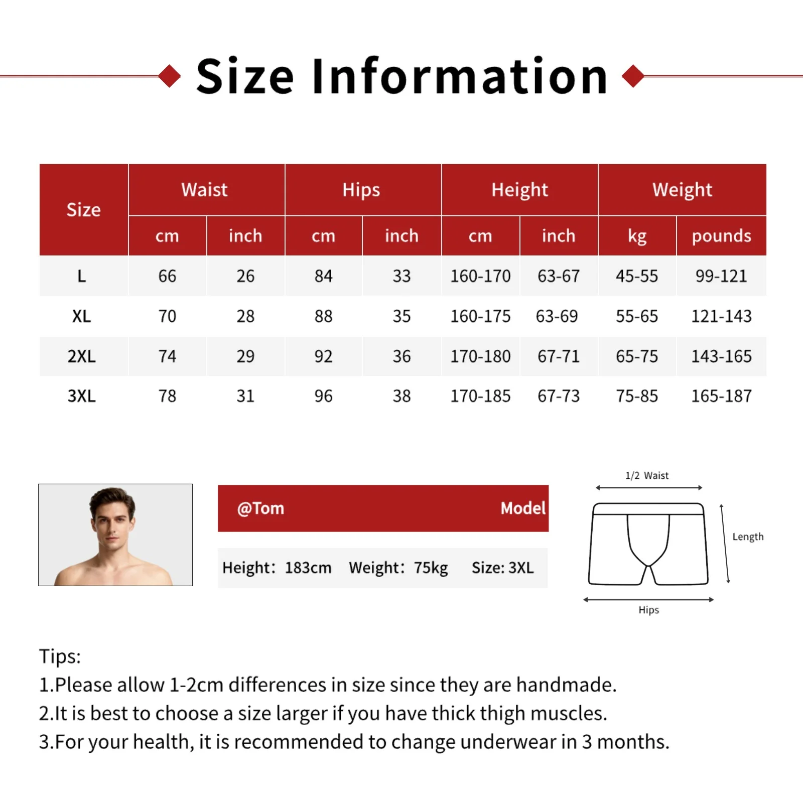3pcs New men's underwear cotton boxers breathable four-corner pants mid-waist large size breathable antibacterial