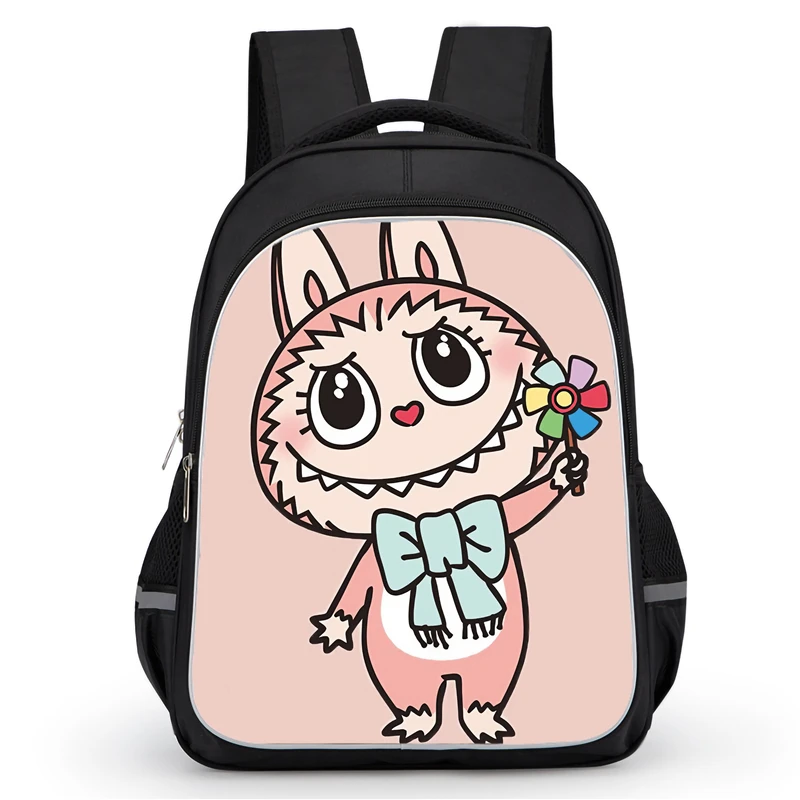 La-bu-bu School Backpack with Double Zipper Pocket,Cartoon School Bags for Boys Girls,Durable 16-in Child Backpack for Pupil