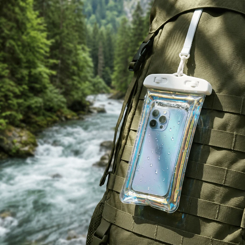 1 Pack IPX8 Waterproof Phone Bag Transucent Floating Dry Pouch with Lanyard Dual Lock Touchscreen Phone Case for Swimming Beach Kayaking Travel Compatible with iPhone Samsung Summer Pool Party Must Have