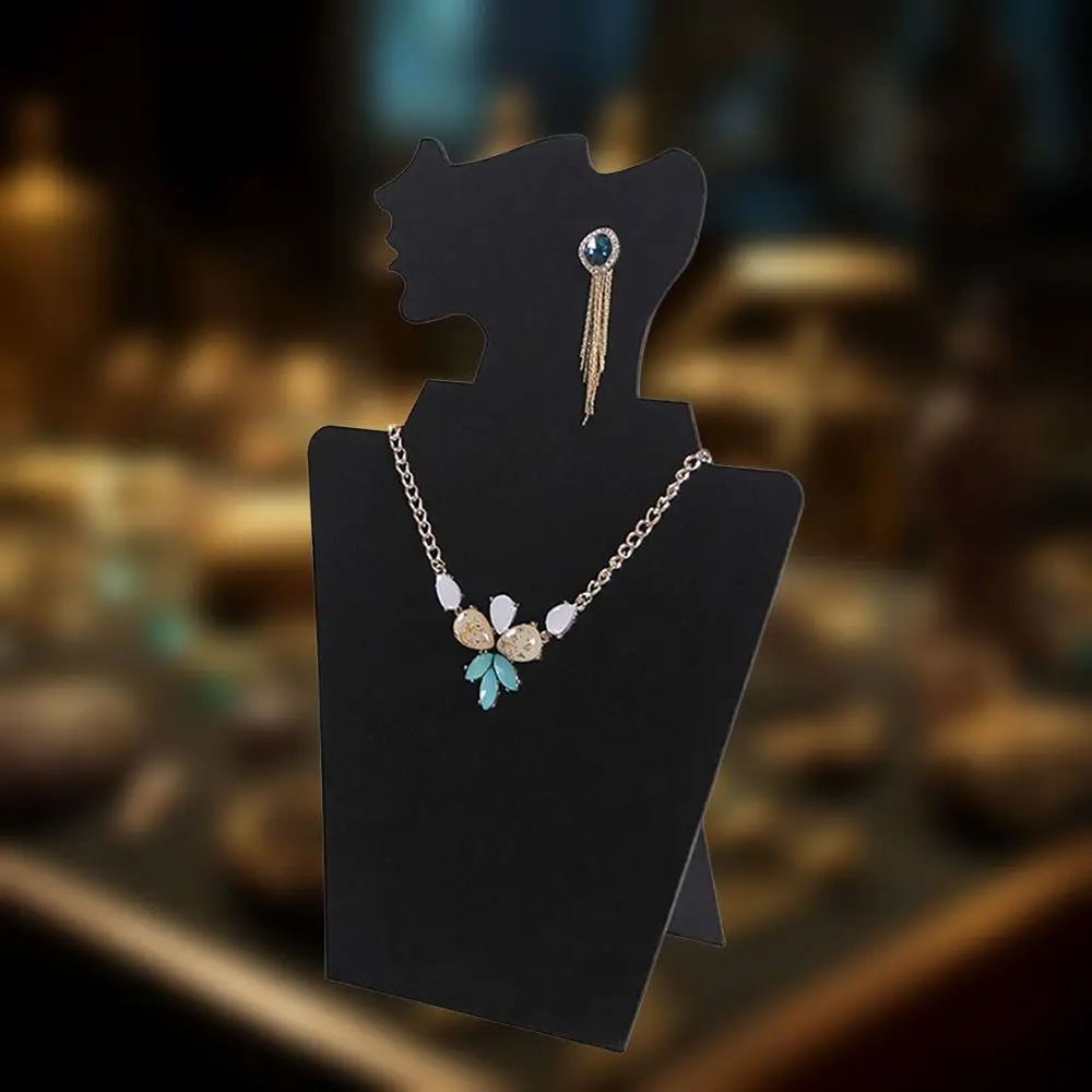 Stof Mannequin Sieraden Display Stand Zijgezicht Mannequin Unieke Sieraden Opbergrek Houder Hoofd Buste Portret