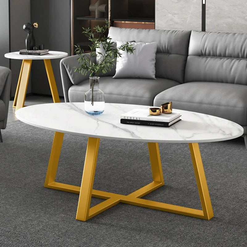 

Cute Minimalist Oval Side Table Modern White Simple Luxury Nightstands Side Table Living Room Marble Mesas Bajas Home Furniture