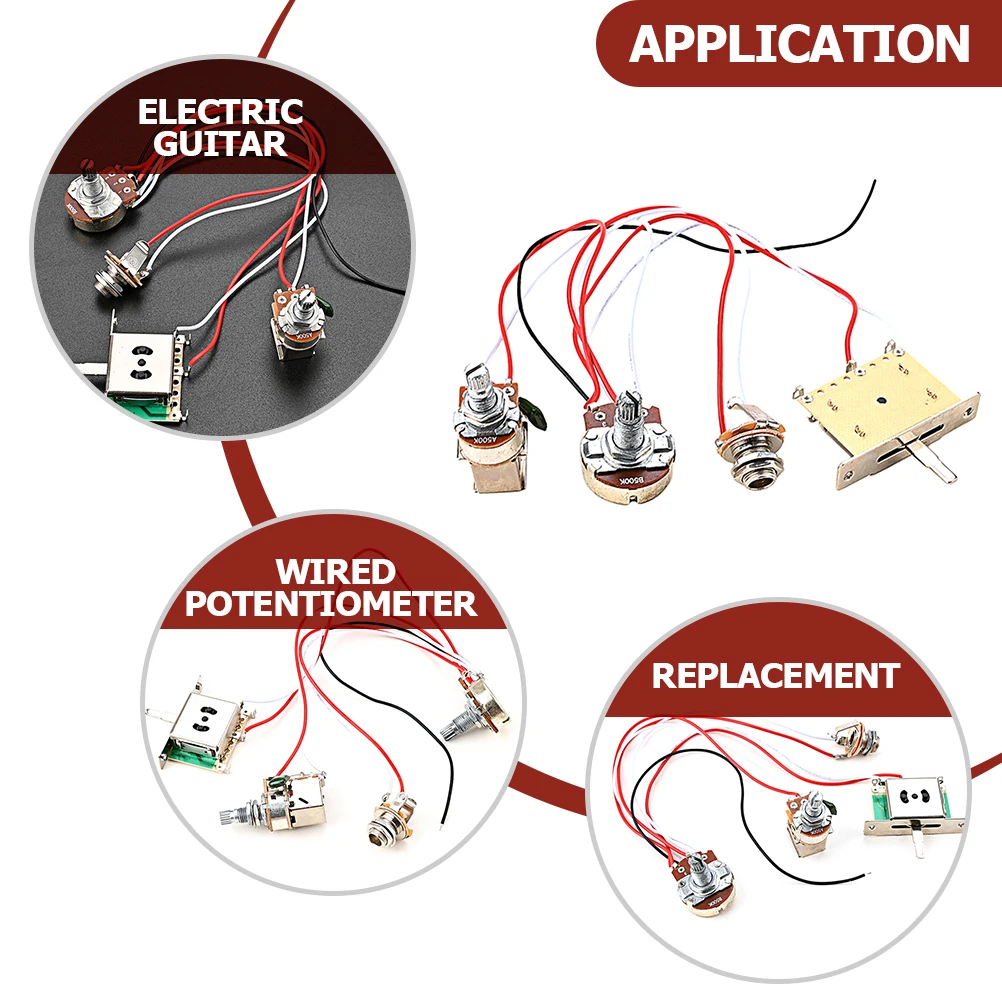 

Wiring Guitar Line Switch Knobs Replacement Plastic Metal Potentiometer Harness