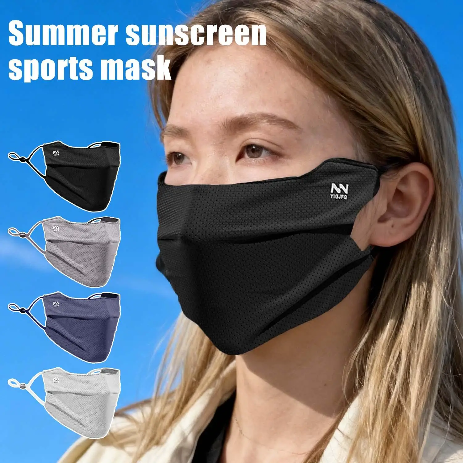 Sommer-Sonnenschutz-Gesichtsmaske Atmungsaktive UV-Schutz Eisseide Gesichtsbedeckung für Motorrad Laufen Reiten Sport Reisen
