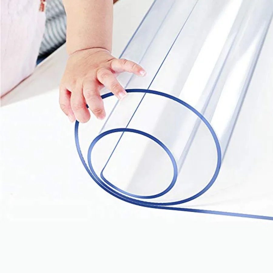 

Wadrac Clear Table Protector Plastic Table Cloths PVC Night Stand Table Cover Mat Office Desk Mat Shelf Surface Protection Crys