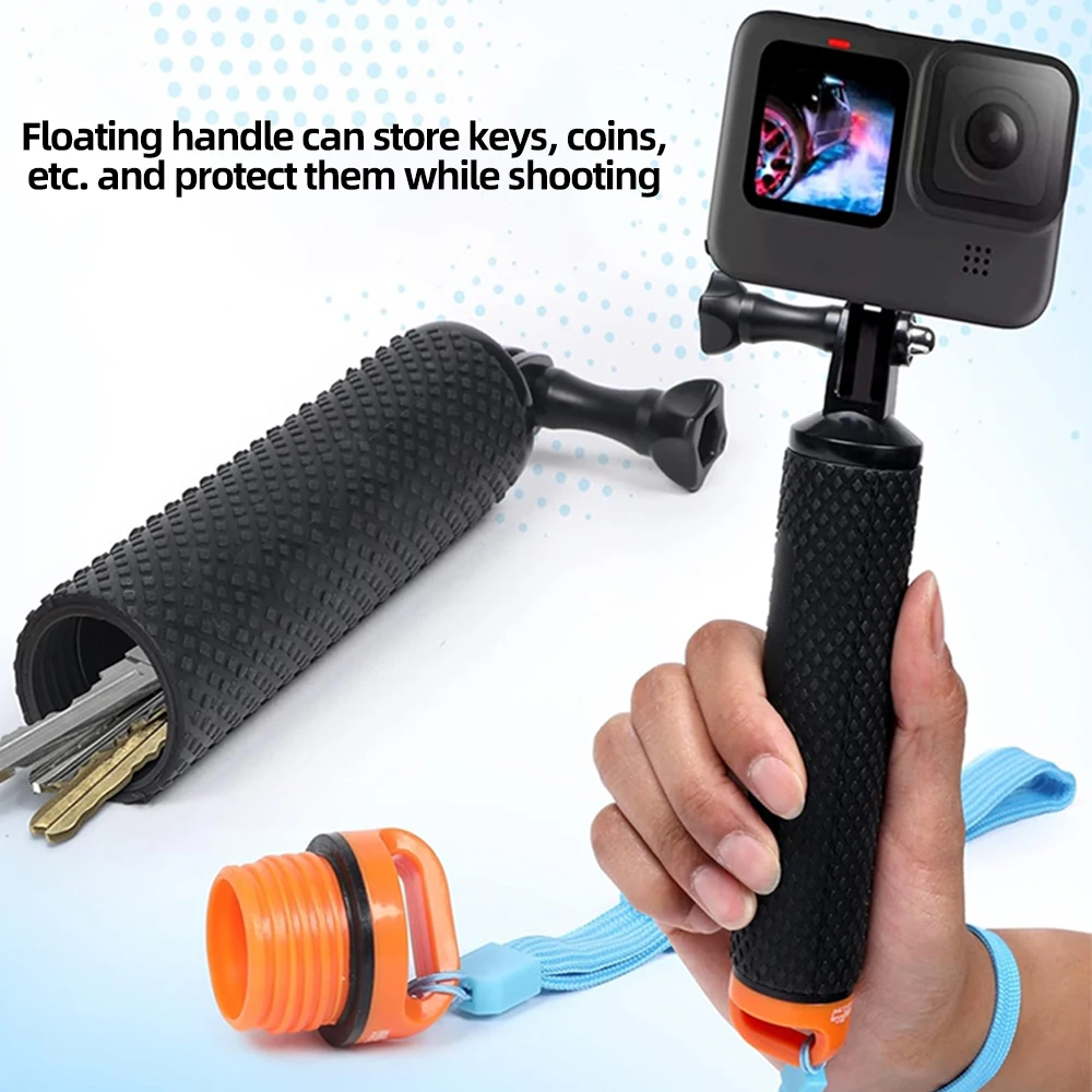 For GoPro Floating Hand Grip Waterproof Handle Selfie Stick For GoPro Hero 13 12 11 10 9 8 7 6 5 4 Insta360 X4 X3 DJI Action 4 3