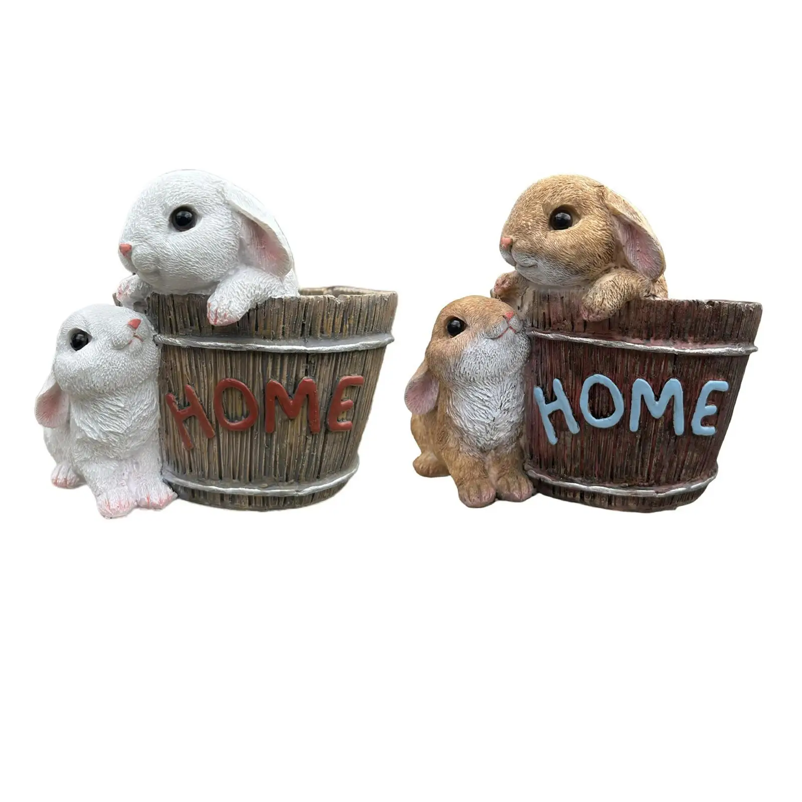 Bunny Planter Flower Pot Compact Housewarming Gift Cute Porch Decor Figurine Easter Decoration for Garden Desks Yard Patio