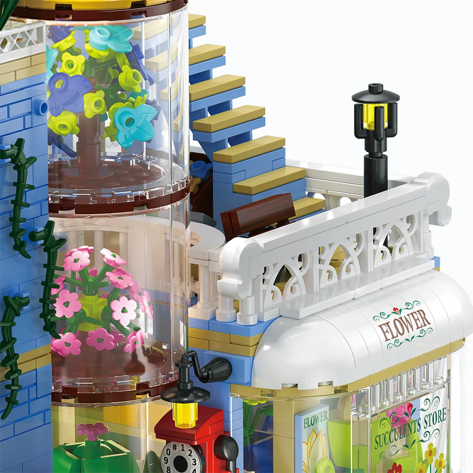 Fai da te succulente negozio Design creativo Building Blocks casa dei fiori architettura modello mattoni blocchi Puzzle giocattoli per bambini regali