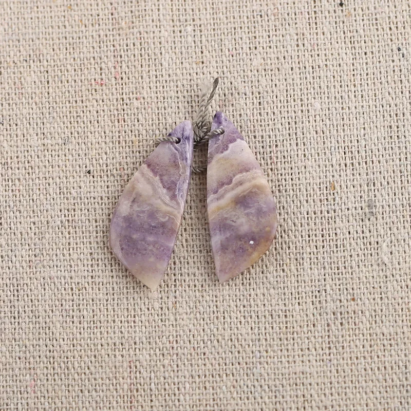 B&F Drop Purple Jasper Pendant Beads, Handmade Natural stones beads, Polished Stones for jewelry Making Supplies