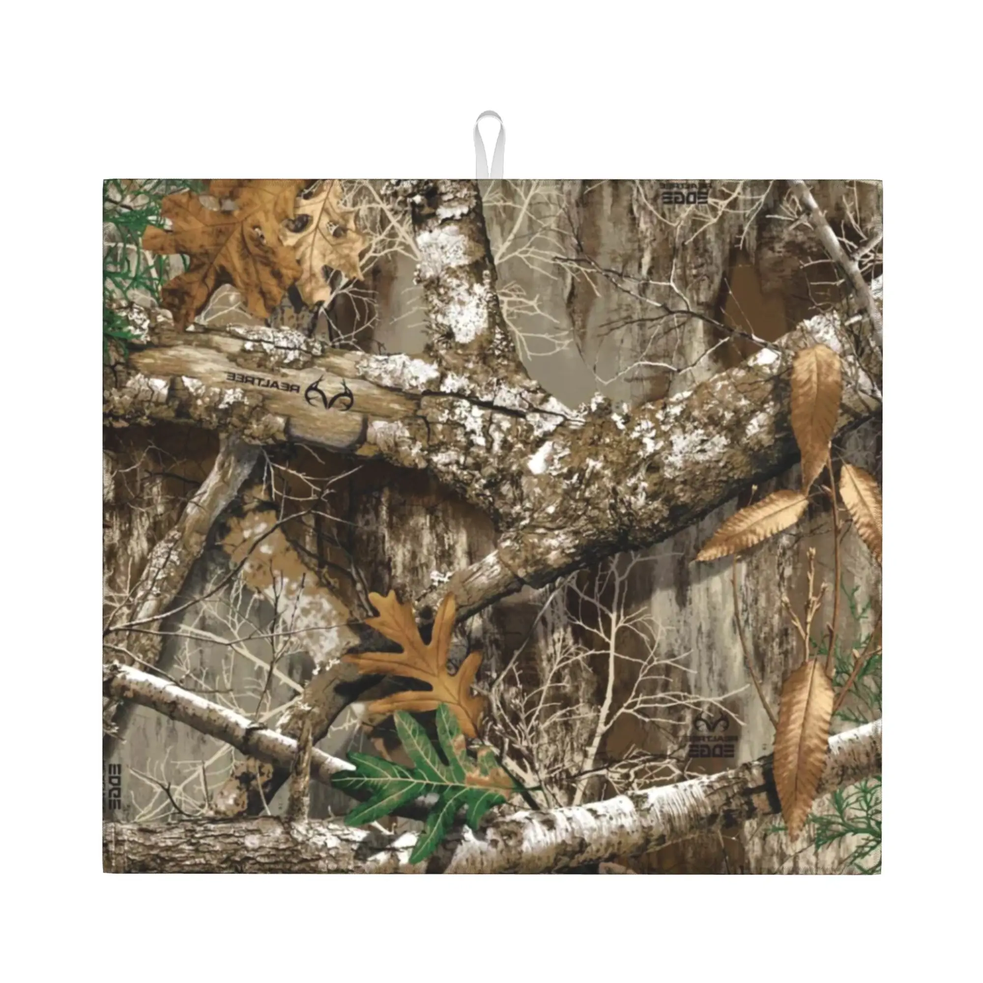 Drying Mat For Kitchen Real Tree Camouflage Camo Edge Water Absorbent Waterproof Reusable  On Slip Kitchen Counter Protector Mat