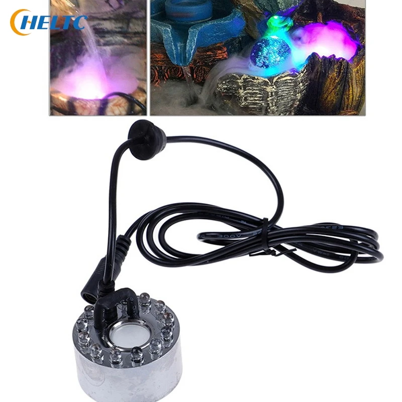 1pcHalloween LED Water Fountain Pond Fogger Mini Mist Maker Fogger Pond Garden Nebulizer For Halloween Christma Party Decoration