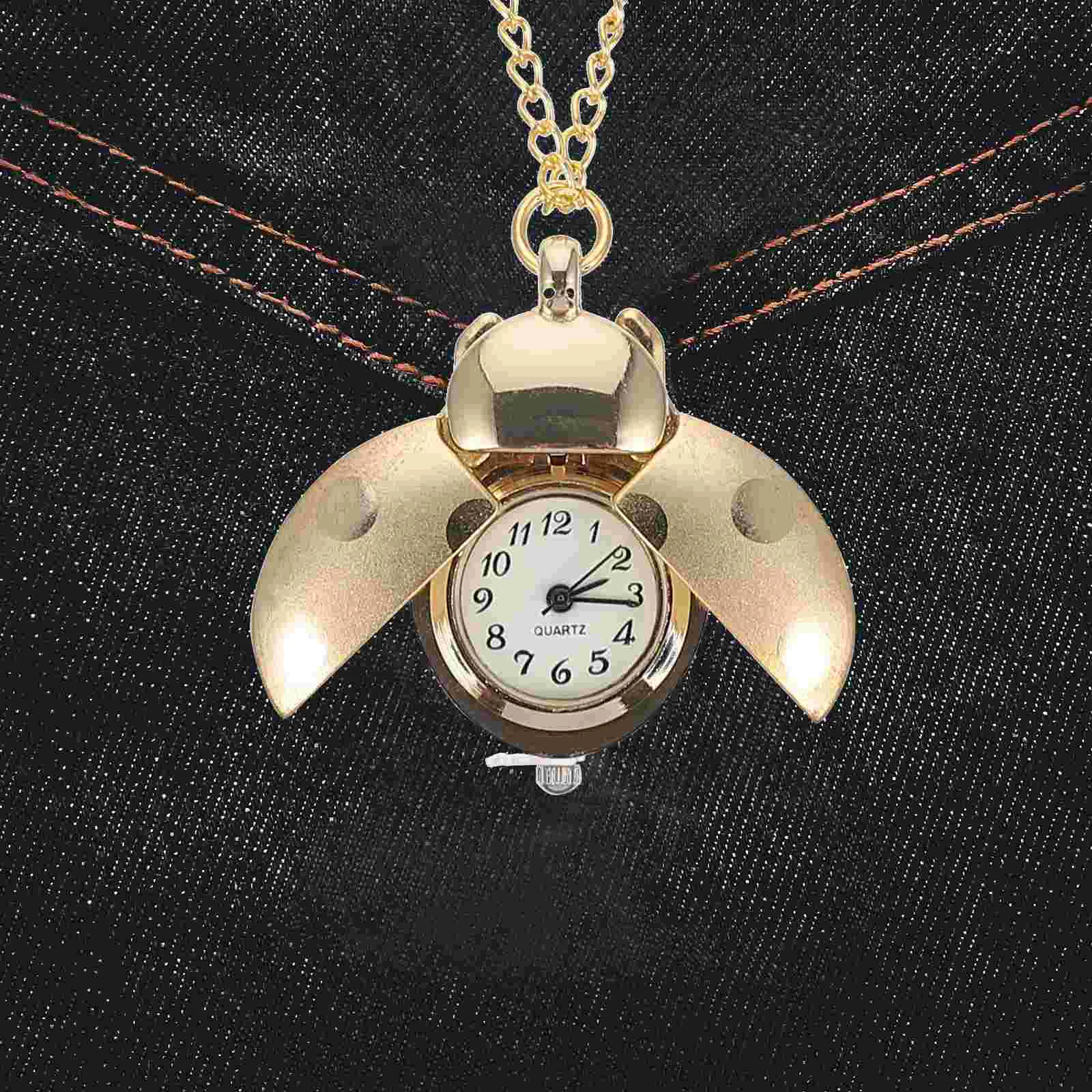 Pocket Watch Vintage Beetle Designed Retro Hanging Decorative Clothing Accessories Quartz Chain Dad Styled Chained Shaped