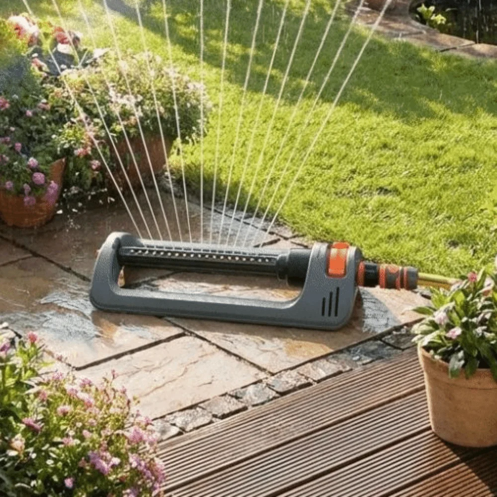 19 Hole Nozzles Oscillating Sprinkler Automatic Wide Coverage Water Sprayer 4 Modes Weighted Base Swing Irrigation Sprinkler