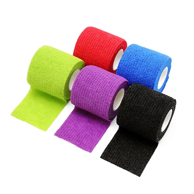 Tattoo Grip Bandage Cover Wrap 5cm Nonwoven Waterproof Self Adhesive Finger Wrist Protection Disposable Elastic for Handle Tube