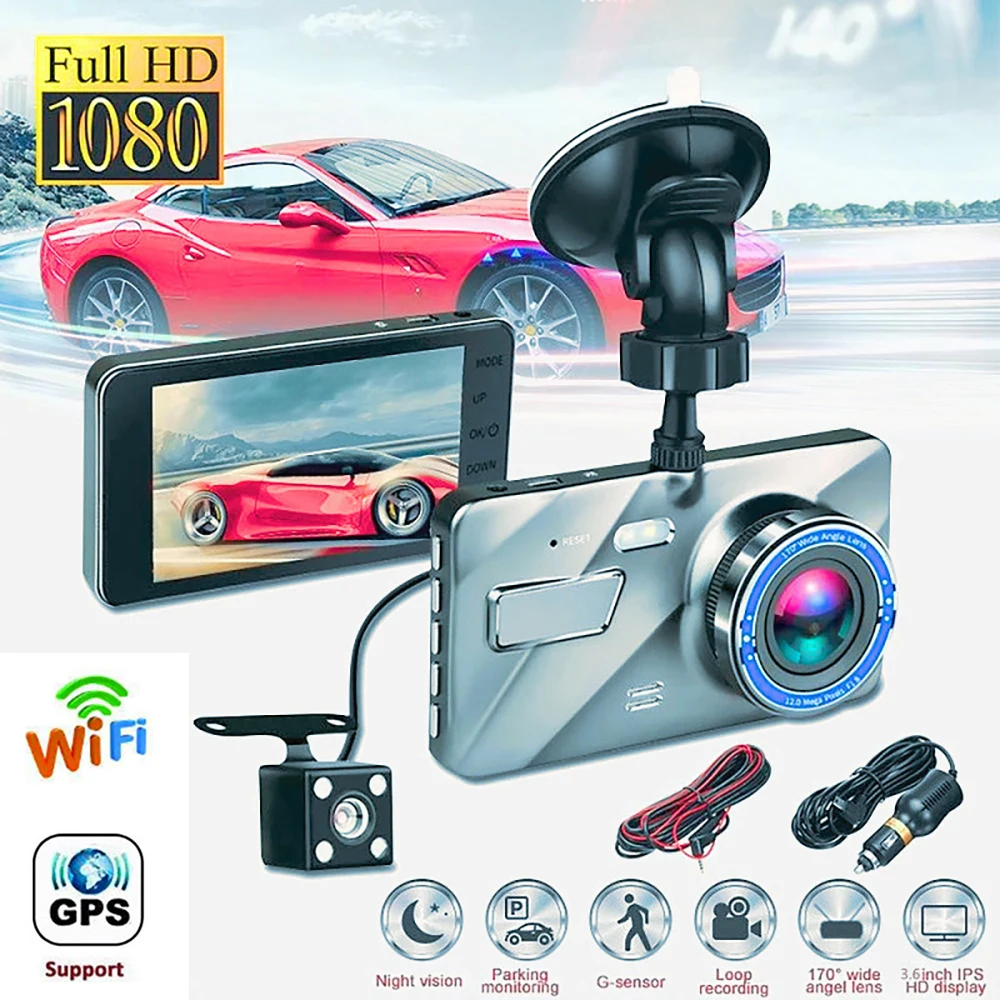 

Car DVR WiFi Full HD 1080P Dash Cam Rear View Camera Video Recorder Black Box Auto Dashcam GPS Parking Monitor Car Accessories