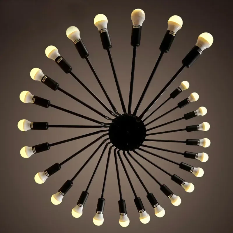 16/26 Head Iron Hanging Light Coffee Bar Restaurant Spiral Pendant Decorate Fixture Nordic Creative LED Ceiling Chandelier