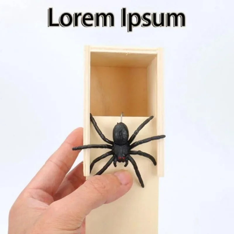 صندوق تخويف العنكبوت الخشبي للخداع ، مزحة مخفية ، لعبة ممتعة ، هدية عيد الميلاد المضحكة ، ألعاب مضحكة #6