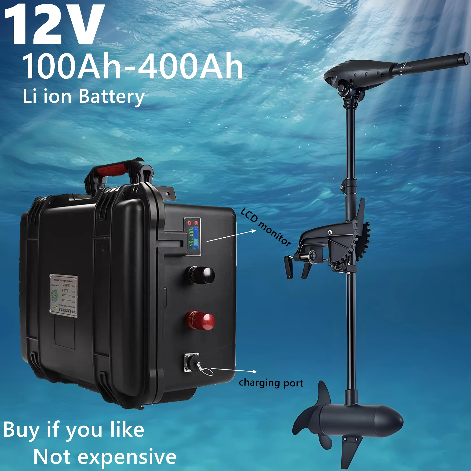 

Solar Panel 12V 100Ah 120Ah 150Ah 180Ah 200Ah 250Ah 300Ah 400Ah Lithium Ion Battery for 1000W Trolling Motor Outdoor Camping