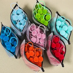 Artificiel astique à double boule de fourrure pour nouveau-nés filles, ULélastique, élastique fait à la main pour enfants, accessoires pour cheveux de bébé, 10 pièces par lot