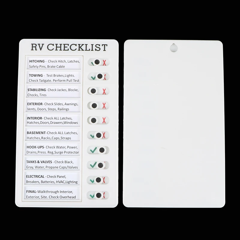New RV Checklist Plastic Memo Board Chore Chart riutilizzabile Message Checklist comportamento giornaliero del pianificatore