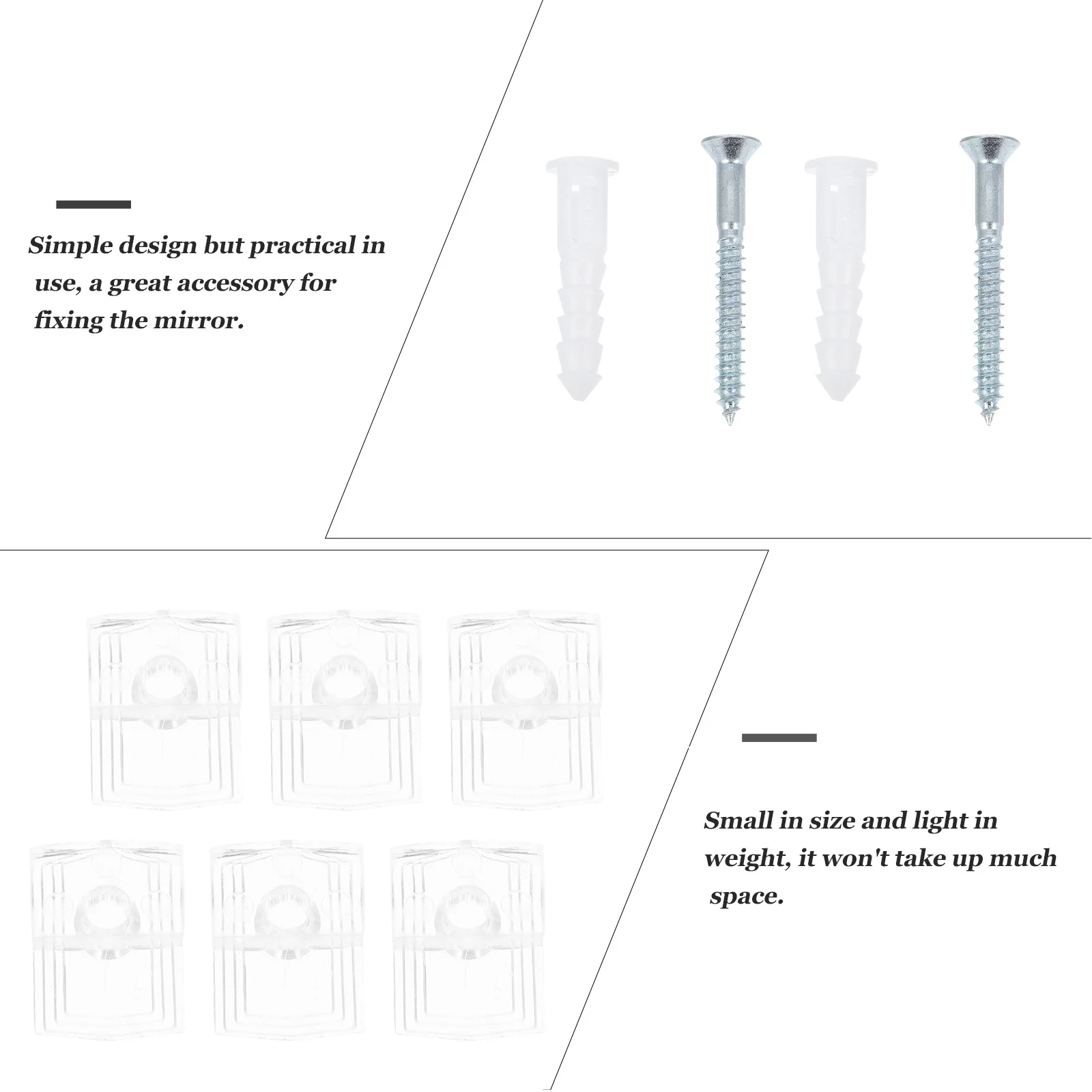 

30Sets Plastic Transparent Glass Holder Clips Mirror Mounting Clamps Durable Fixing Clips for Glass Panel Shelves