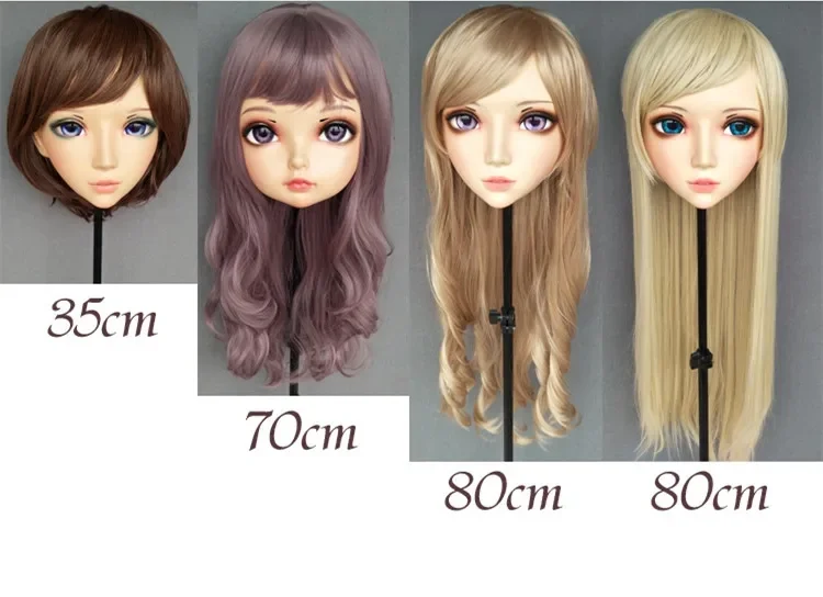 (DM-WIG03) żywica japonia Anime Kigurumi maska Cosplay Lolita Crossdressing maski BJD peruka 30cm