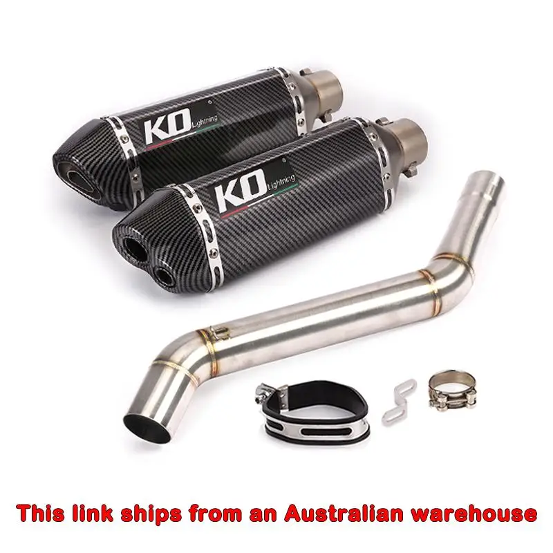 51mm For CFMOTO 400NK 650NK Motorcycle Exhaust Muffler Tube Slip On Middle Link Pipe With DB Killer Stainless Steel All Year