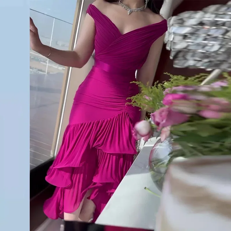 

Dresses Women Long Dress Sexy Irregular Folds Ruffles Vestidos V Neck Sleeveless Backless Maxi Gown 2025 Summer Party A Line