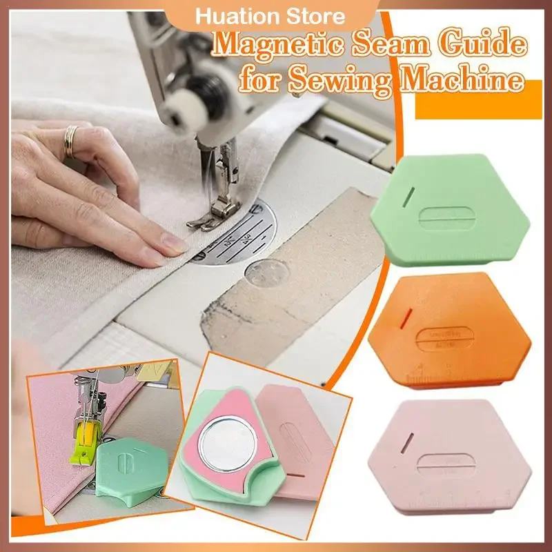 Sewing Magnetic Seam Guide Anti-Slip Grip Sewing Machine Positioning Sewing Tool Attachments Multifunctional Ruler Hemmer