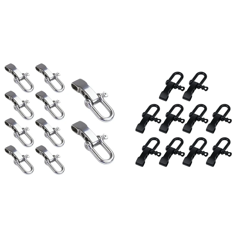 10 adet Paracord bilezik kelepçe toka, yay çapa kelepçe toka D kelepçe klip hayatta kalma bilezik için ayarlanabilir