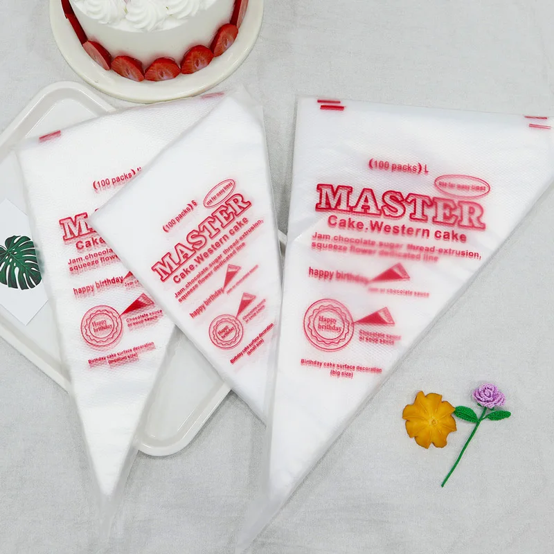 Paquete de 100 Bolsas de Plástico para Decoración de Pasteles, Bolsas Desechables para Glaseado y Repostería