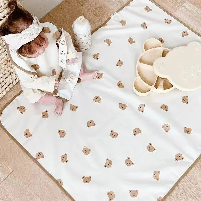 

Waterproof Newborn Changing Mat Bear Baby Changing Pad for Crib Stroller Portable Infant Toddler Baby Diaper Changer 90*70cm