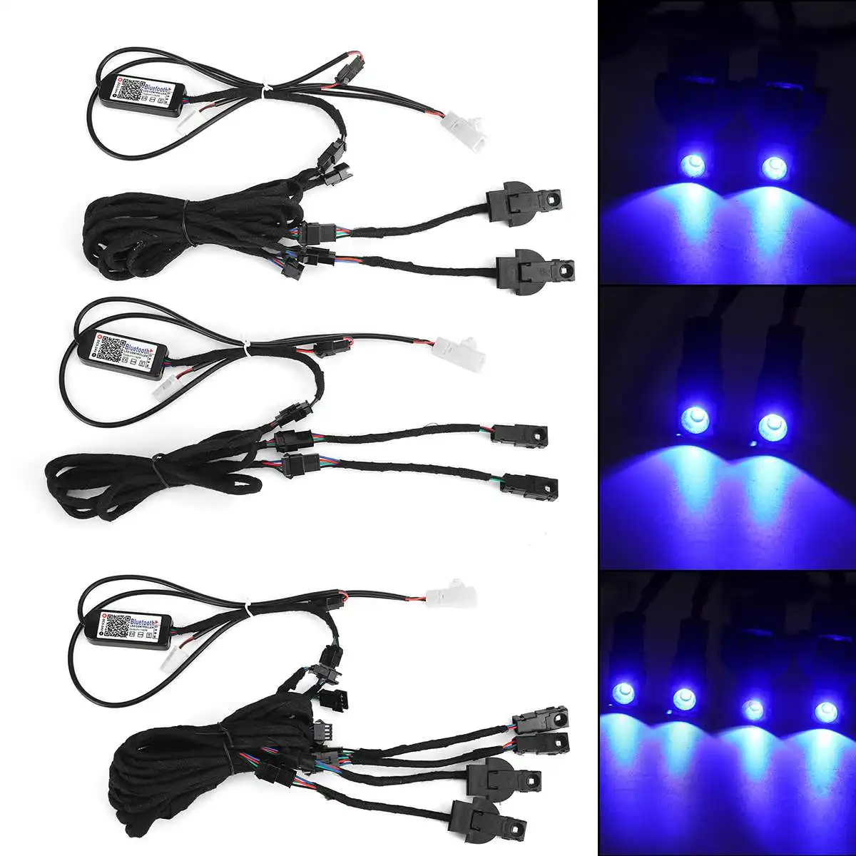 4x LED Car Interior Atmosphere Floor Music Lights RGB Bluetooth APP Decorative Strips Ambient Light For Toyota Camry 2019-2021