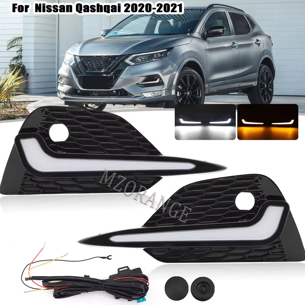 

Светодиодные ДХО для Nissan Qashqai EU 2017-2021 ДЛЯ Rogue Sport 2020-2021 США Дневные ходовые огни указателя поворота противотуманные фары крышка